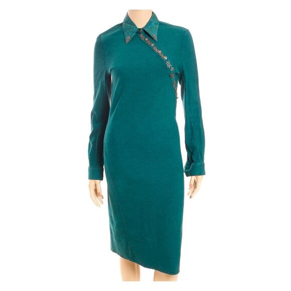 LEGATTE JEANS SAVE the QUEEN Vintage Asymmetric Hem Sheath Dress - Picture 7 of 13